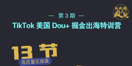 TikTok美国Dou+掘金出海特训营，美国dou+成功投放95%-启程资源站