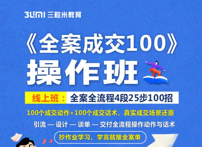 《全案成交100》全案全流程4段25步100招，操作班-启程资源站