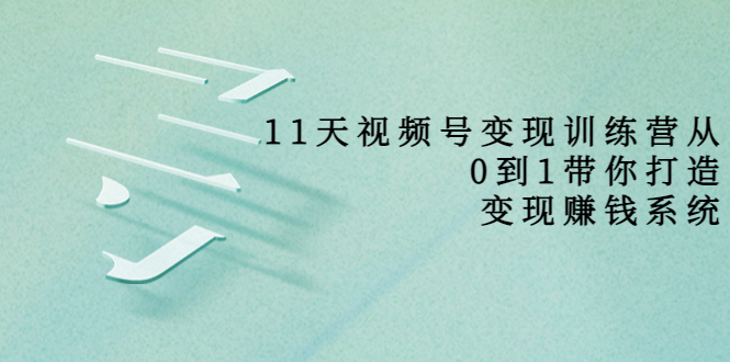 11天视频号变现训练营，从0到1打造变现赚钱系统（价值398元）-启程资源站