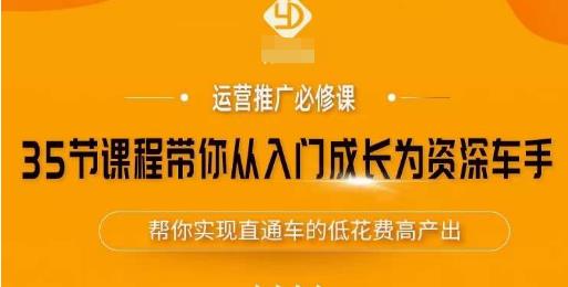 35节课程带你从入门成长为资深车手，让系统学习直通车成为可能，帮你实现直通车的低花费高产出-启程资源站