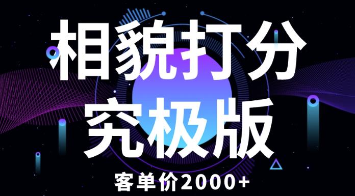 相貌打分究极版，客单价2000+纯新手小白就可操作的项目-启程资源站