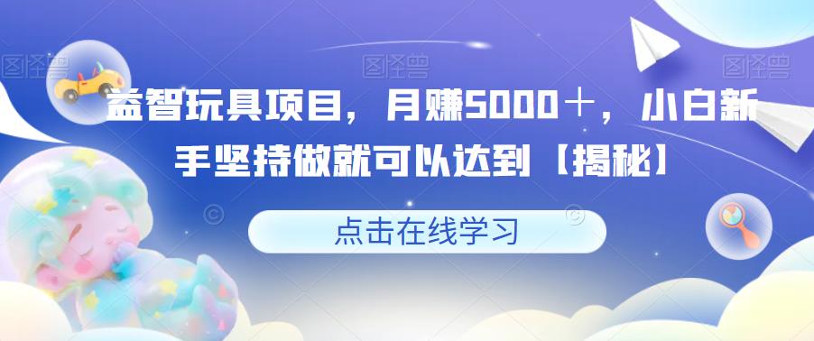 益智玩具项目，月赚5000＋，小白新手坚持做就可以达到【揭秘】-启程资源站