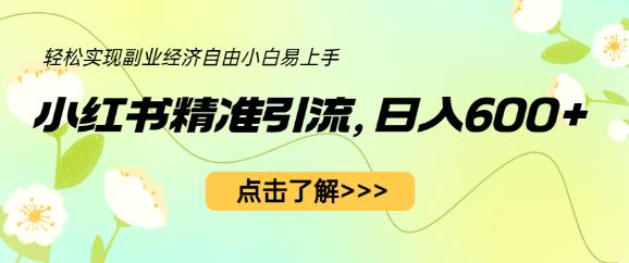 小红书精准引流，小白日入600+，轻松实现副业经济自由（教程+1153G资源）-启程资源站