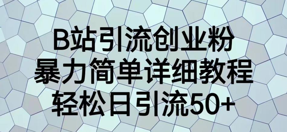 B站引流创业粉，暴力简单详细教程，轻松日引流50+【揭秘】-启程资源站