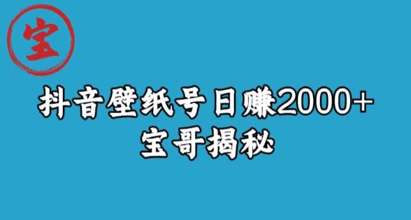 宝哥抖音壁纸号日赚2000+，不需要真人露脸就能操作【揭秘】-启程资源站