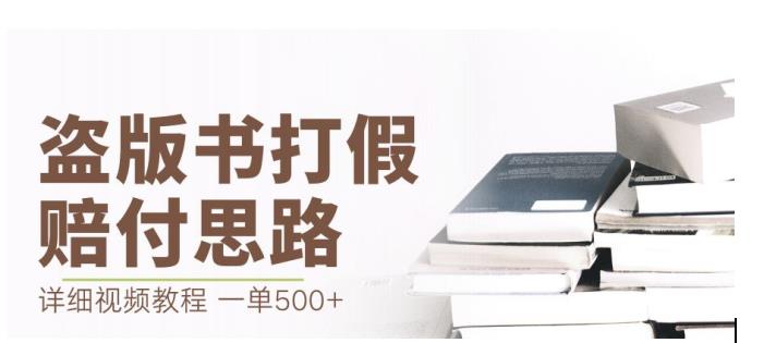 最新盗版书赔付打假项目，一单利润500+【详细玩法视频教程】【仅揭秘】-启程资源站