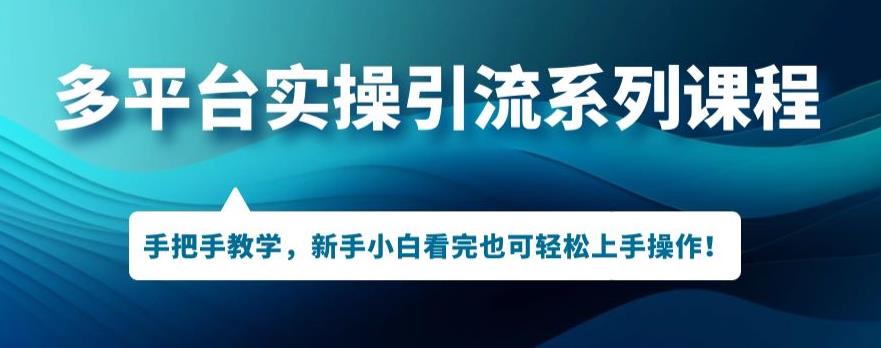 多平台引流实操系列课程，新手小白看完也可轻松上手进行引流操作-启程资源站