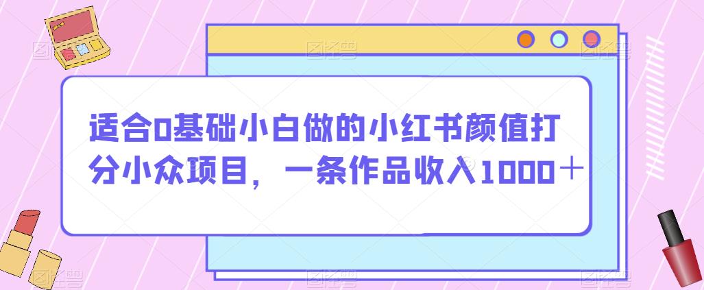 适合0基础小白做的小红书颜值打分小众项目，一条作品收入1000＋【揭秘】-启程资源站