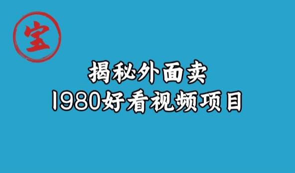 宝哥揭秘外面卖1980好看视频项目，投入时间少，操作难度低-启程资源站