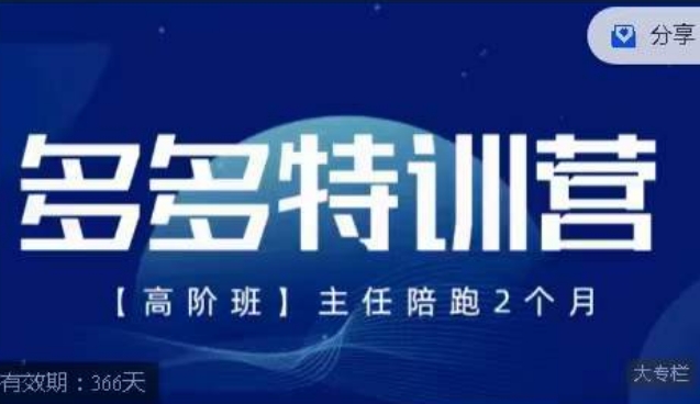 纪主任·多多特训营高阶班【9月13日更新】，拼多多最新玩法技巧落地实操-启程资源站