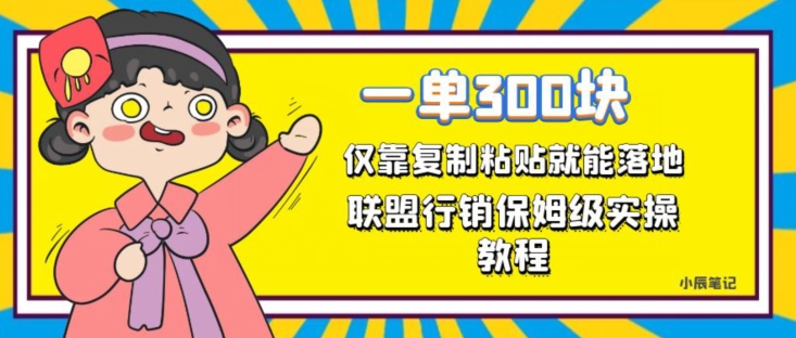 一单轻松300元，仅靠复制粘贴，每天操作一个小时，联盟行销保姆级出单教程，正规长久稳定副业【揭秘】-启程资源站