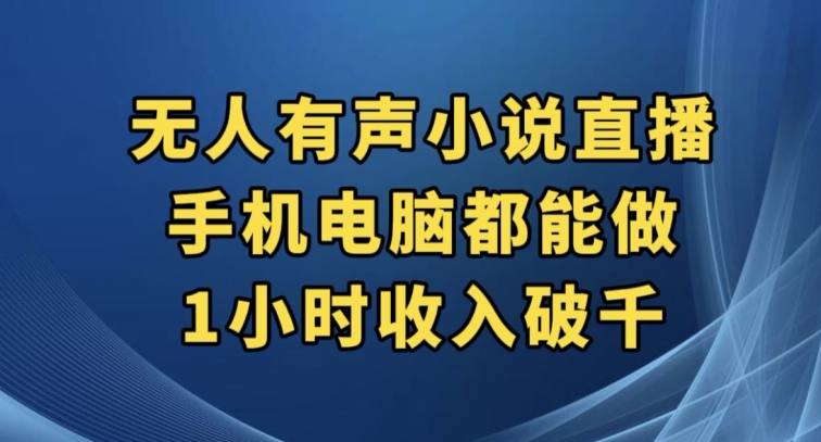 抖音无人有声小说直播，手机电脑都能做，1小时收入破千【揭秘】-启程资源站