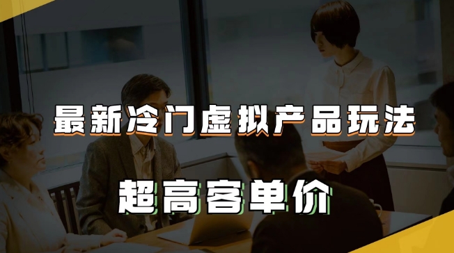 最新冷门虚拟产品玩法，超高客单价，月入2-3万＋【揭秘】-启程资源站