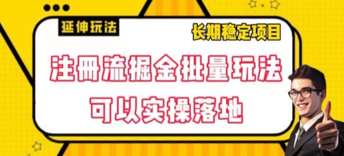 注册流掘金批量玩法，可以实操落地【揭秘】-启程资源站