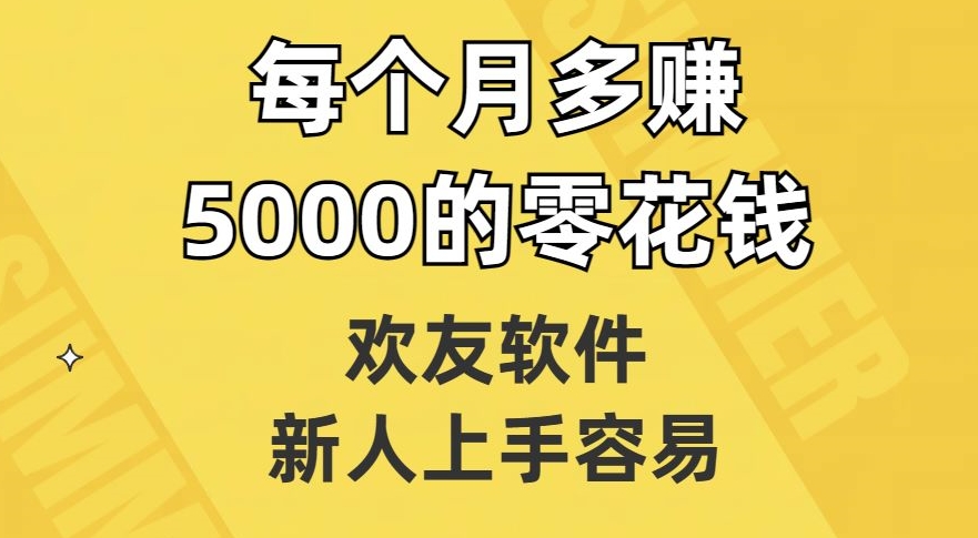 欢友软件，新人上手容易，每个月多赚5000的零花钱【揭秘】-启程资源站