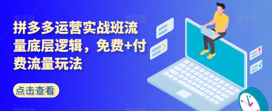 拼多多运营实战班流量底层逻辑，免费+付费流量玩法-启程资源站