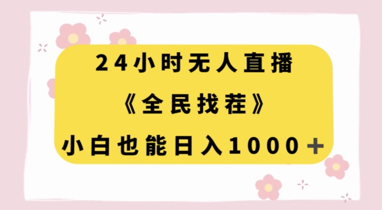 24小时无人直播，全民找茬，小白也能日入1000+【揭秘】-启程资源站