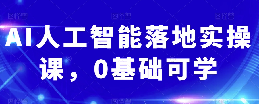 AI人工智能落地实操课，0基础可学-启程资源站