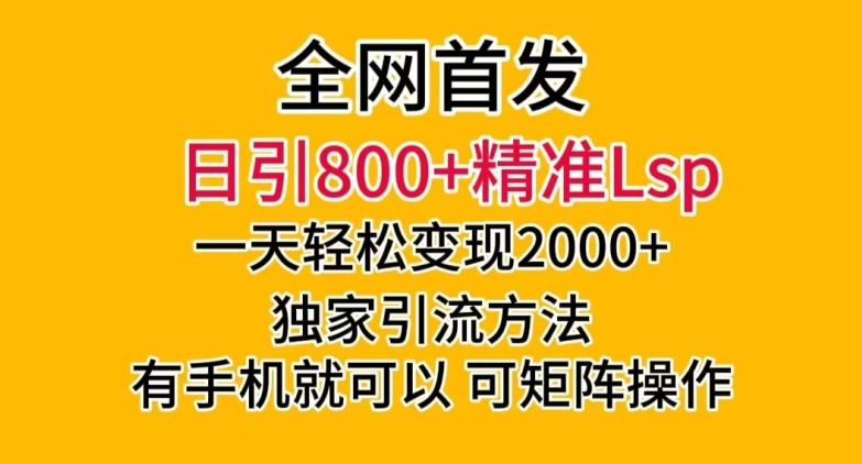 全网首发！日引800+精准老色批，一天变现2000+，独家引流方法，可矩阵操作【揭秘】-启程资源站