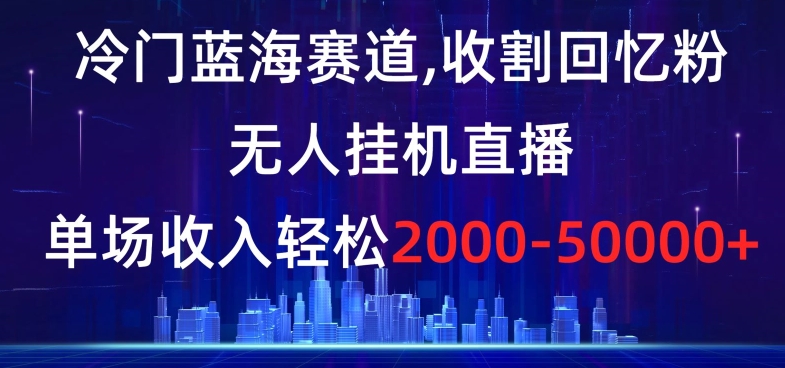 冷门蓝海赛道，收割回忆粉，无人挂机直播，单场收入轻松2000-5w+【揭秘】-启程资源站