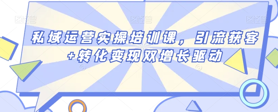 私域运营实操培训课，引流获客+转化变现双增长驱动-启程资源站