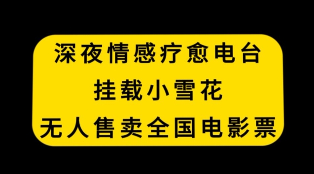 深夜情感疗愈电台，挂载小雪花，无人售卖全国电影票【揭秘】-启程资源站