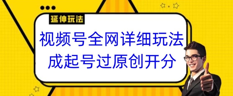 视频号全网最详细玩法，起号过原创开分成，单号日入300+【揭秘】-启程资源站