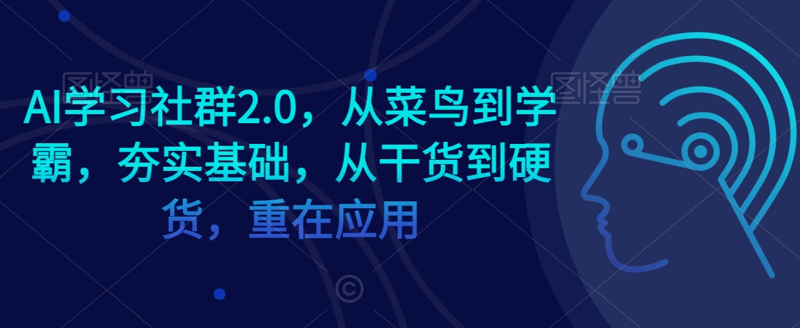 AI学习社群2.0，从菜鸟到学霸，夯实基础，从干货到硬货，重在应用-启程资源站