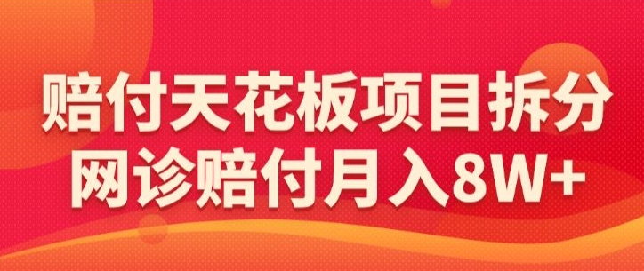 赔付天花板项目拆分，网诊赔付月入8W+-【仅揭秘】-启程资源站