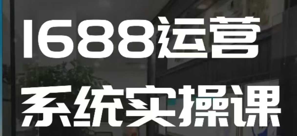 1688高阶运营系统实操课，快速掌握1688店铺运营的核心玩法-启程资源站