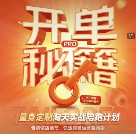 淘宝开单秘籍PRO，量身定制淘天实战陪跑计划，告别做店迷茫、快速突破运营瓶颈期-启程资源站