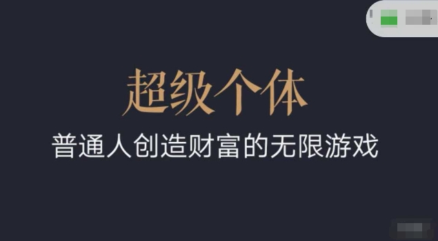 超级个体2024-2025翻盘指南，普通人创造财富的无限游戏-启程资源站