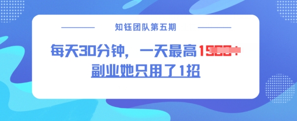 副业她只用了1招，每天30分钟，无脑二创，一天最高1.5k-启程资源站