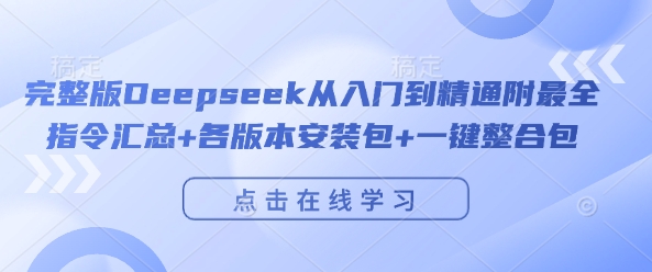 完整版Deepseek从入门到精通附最全指令汇总+各版本安装包+一键整合包-启程资源站